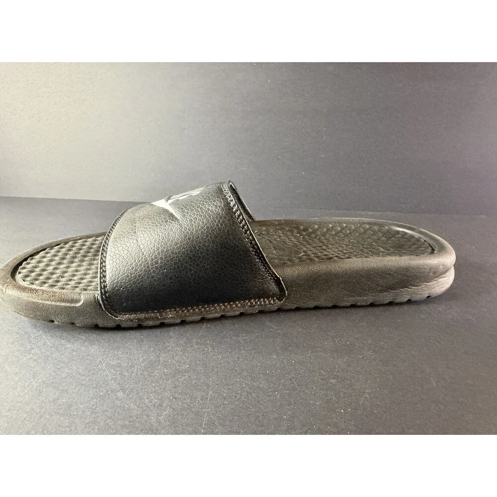 Nike Mens Size 8 Black Slip-On Slide Sandals Benassi JDI 343880-090 w/ Logo